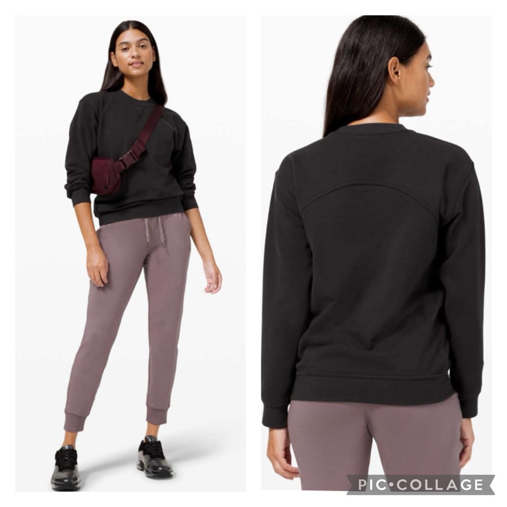 Lululemon Black All Yours Crew Fleece Sweatshirt Pullover